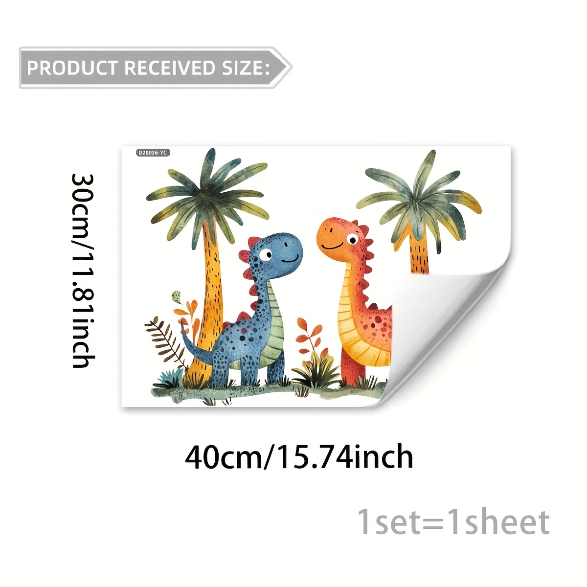 Image of 30*40cm Electrostatic Adhesive Dinosaur Coconut Tree Decorative Sticker For Living Room And Bedroom Window - Model D20036-yc For Halloween And Christmas