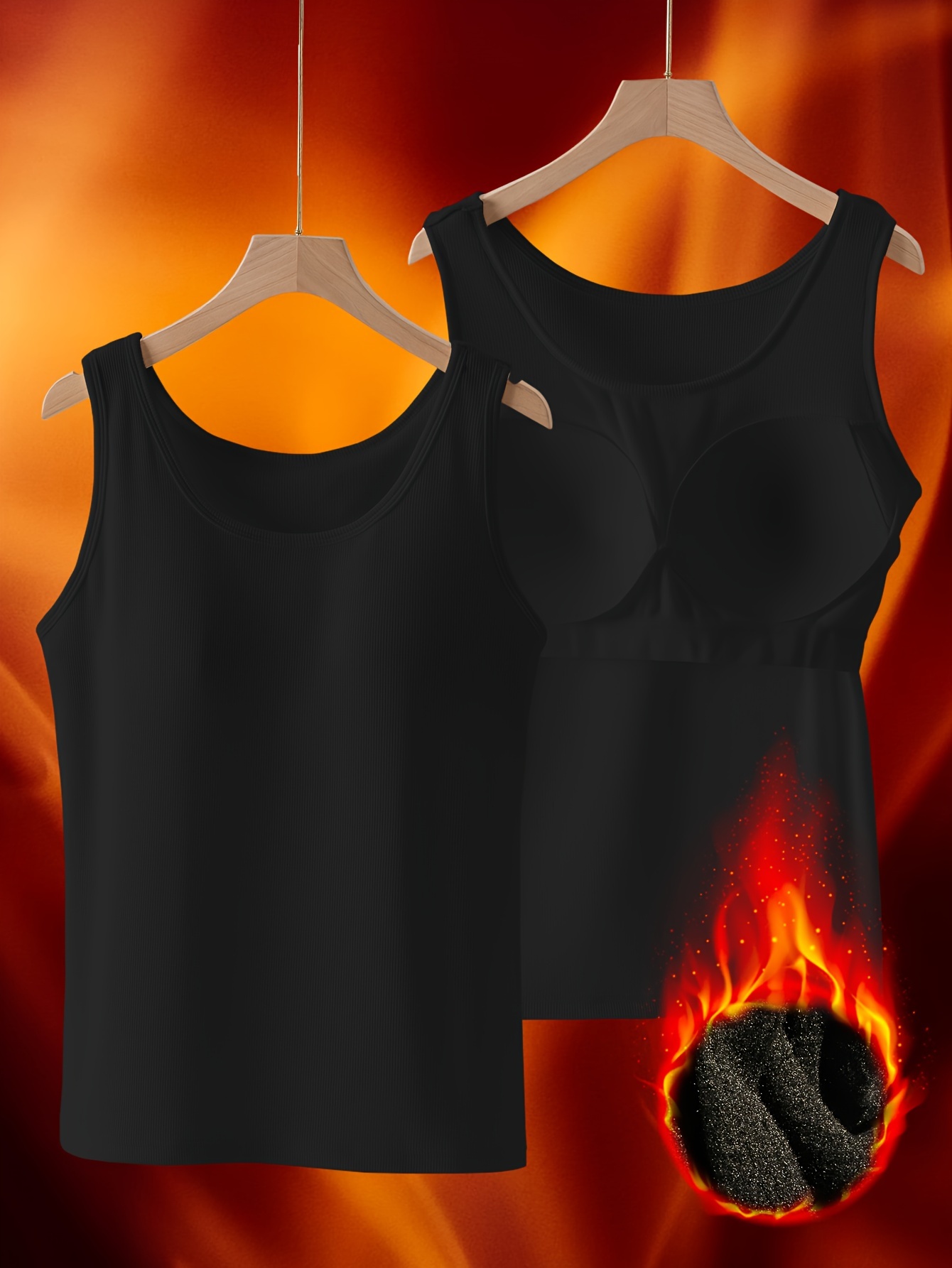 Women's Ribbed Tank Top with Built-in Bra Pads & 2-in-1 Vest Design - No Underwear Needed, Striped Pattern, Hand Wash Only for Workouts & Casual Wear, Casual, Clothing, Modern, Durable Fabric, Comfortable Fit, Clothing, Stylish, Soft Material, Women