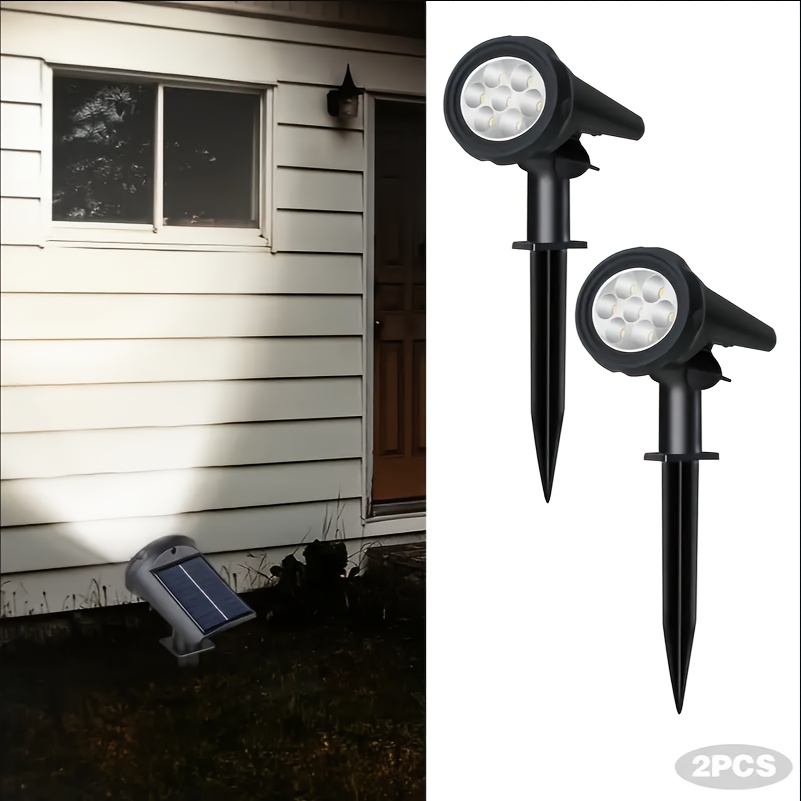TEMU 1pc Solar Outdoor Spotlight, Solar Courtyard Light, Garden Landscape Decorative Light, Outdoor Landscape Spotlight, Abs Material Led Light, 10