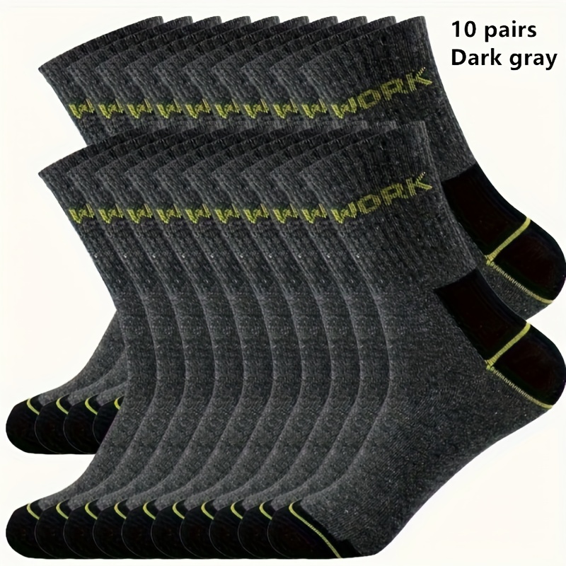 E-shop 5 Paar/10 Paar Herren Mid-Calf Socken, Sportliche Feuchtigkeitstransportierende Socken, Geeignet für Alle Jahreszeiten, Schweißresistent