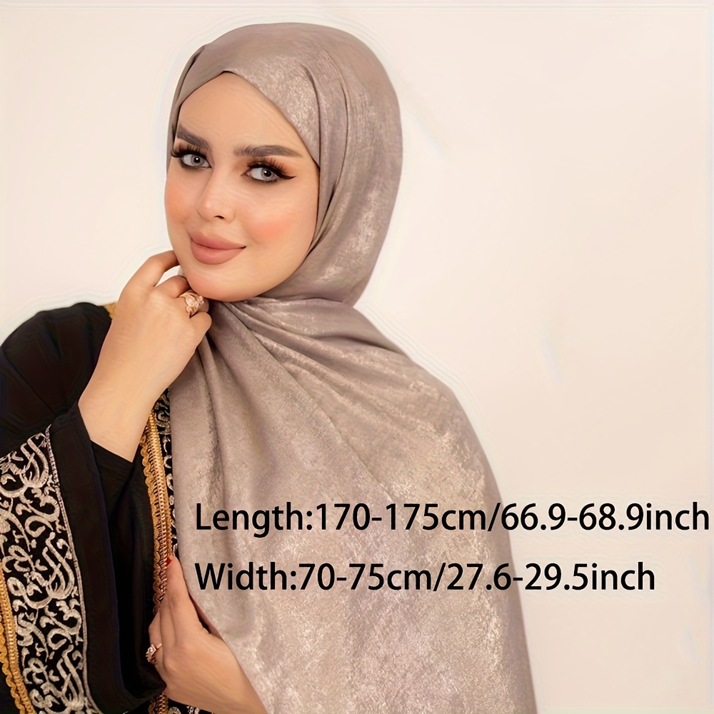 2 pack silky scarf, 100% polyester fiber, religious muslim headscarf, breathable, fitted, non-elastic, weaving  , multiple solid colors   details 0