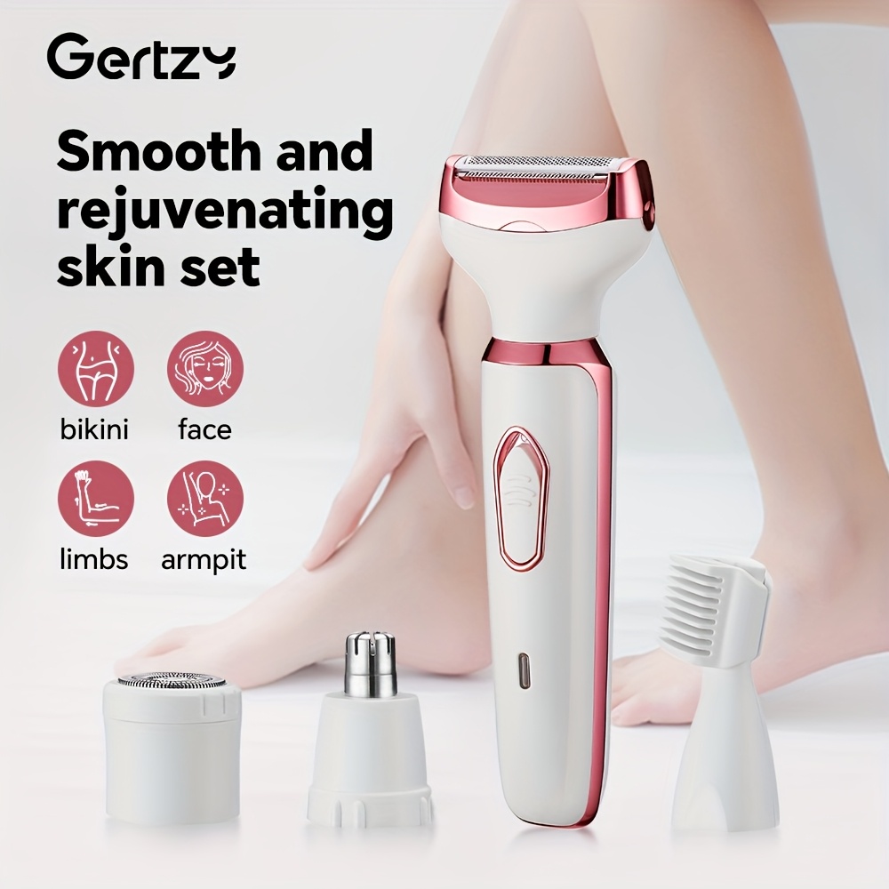 4 in 1 rechargeable   face nose legs underarm bikini trimmer wet dry   grooming kit portable rechargeable fathers day gift Product details 4