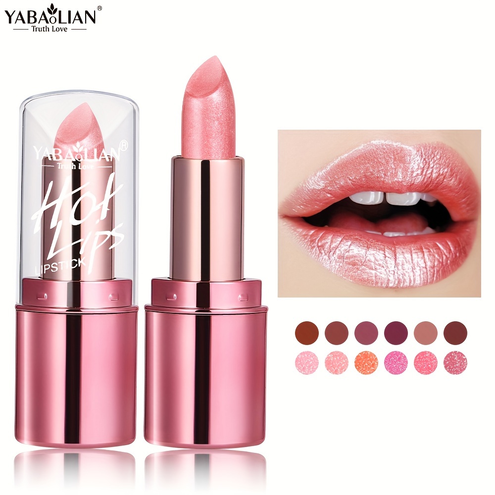 

Yabaolian Mermaid Shiny Lipsticks -12 Colors, Pearlescent Lipstick With Long Lasting Shimmer And Glitter Valentine's Day Gifts