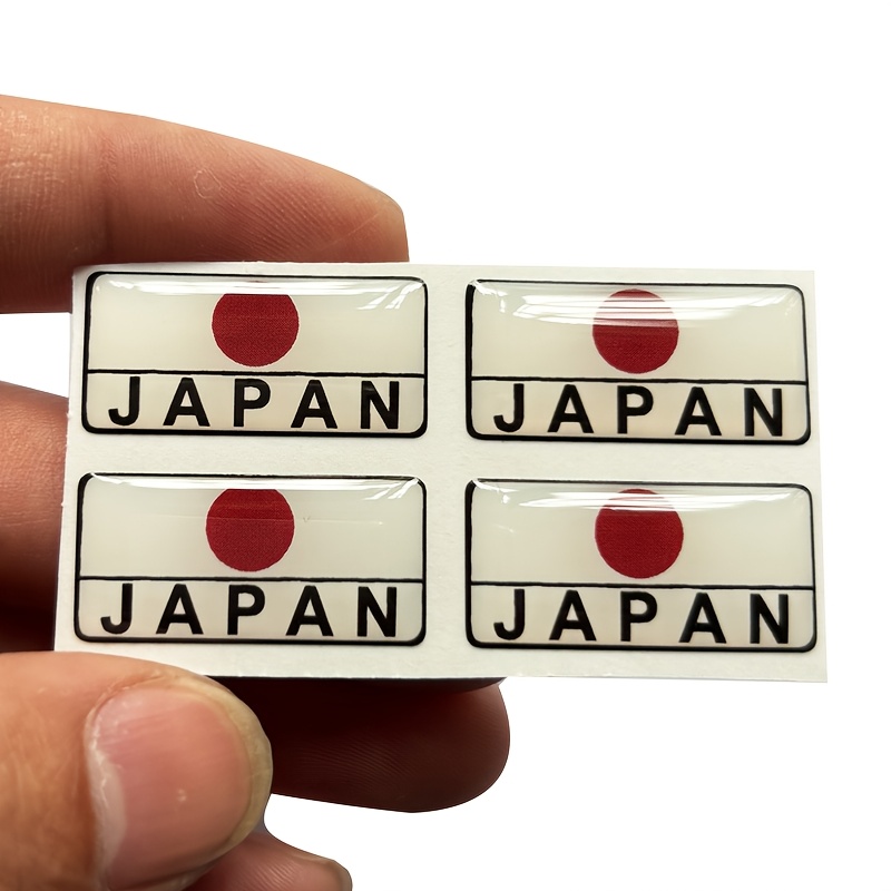 TEMU 4pcs Set Japanese Style Car Stickers, Emblem Badge Decals, Suitable For Door Handles, Steering Wheels, Center Consoles, And Other Vehicle Parts