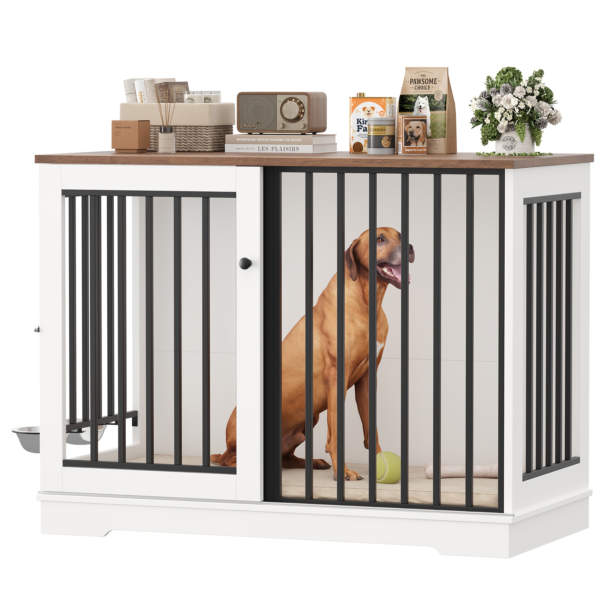 Image of 120cm Dog Cage, Dog House, Large Dog Cage, Pet Cage With Sliding Door, For Large And Medium Dogs, Indoor Use, 120 X 90 X 60cm