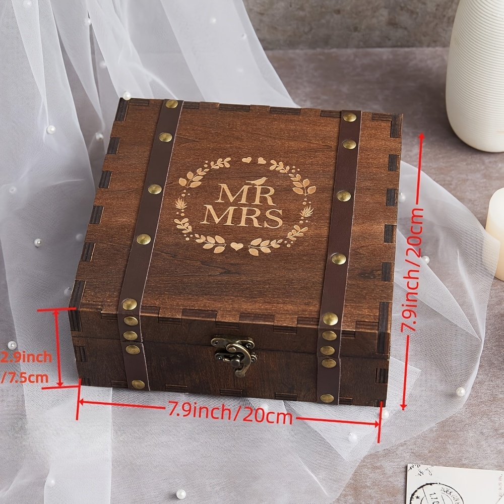 Vintage Wooden Jewelry Box with Custom Engraving