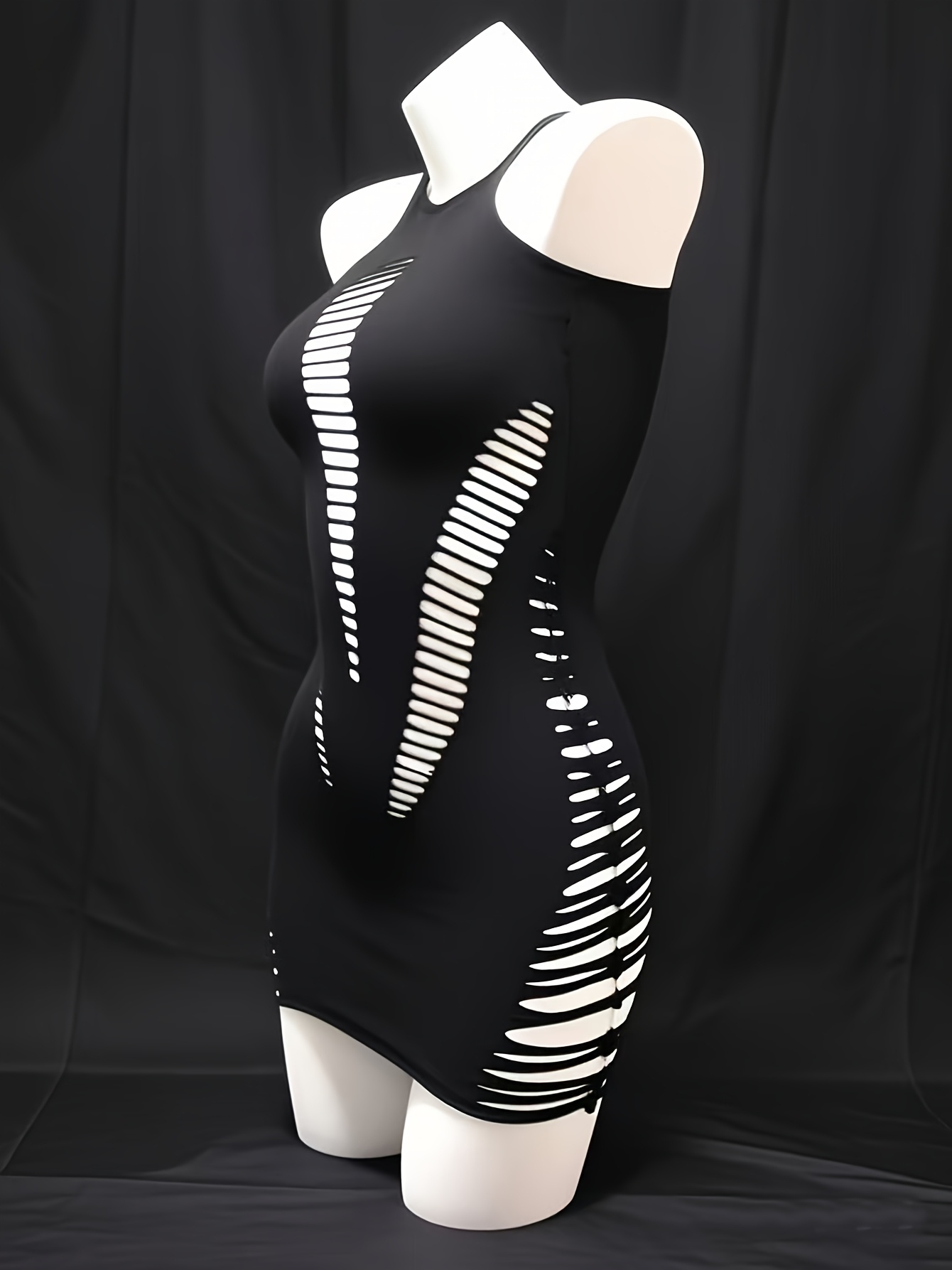 Bodycon Dress - Sleeveless High Elasticity, Nylon and Spandex Blend