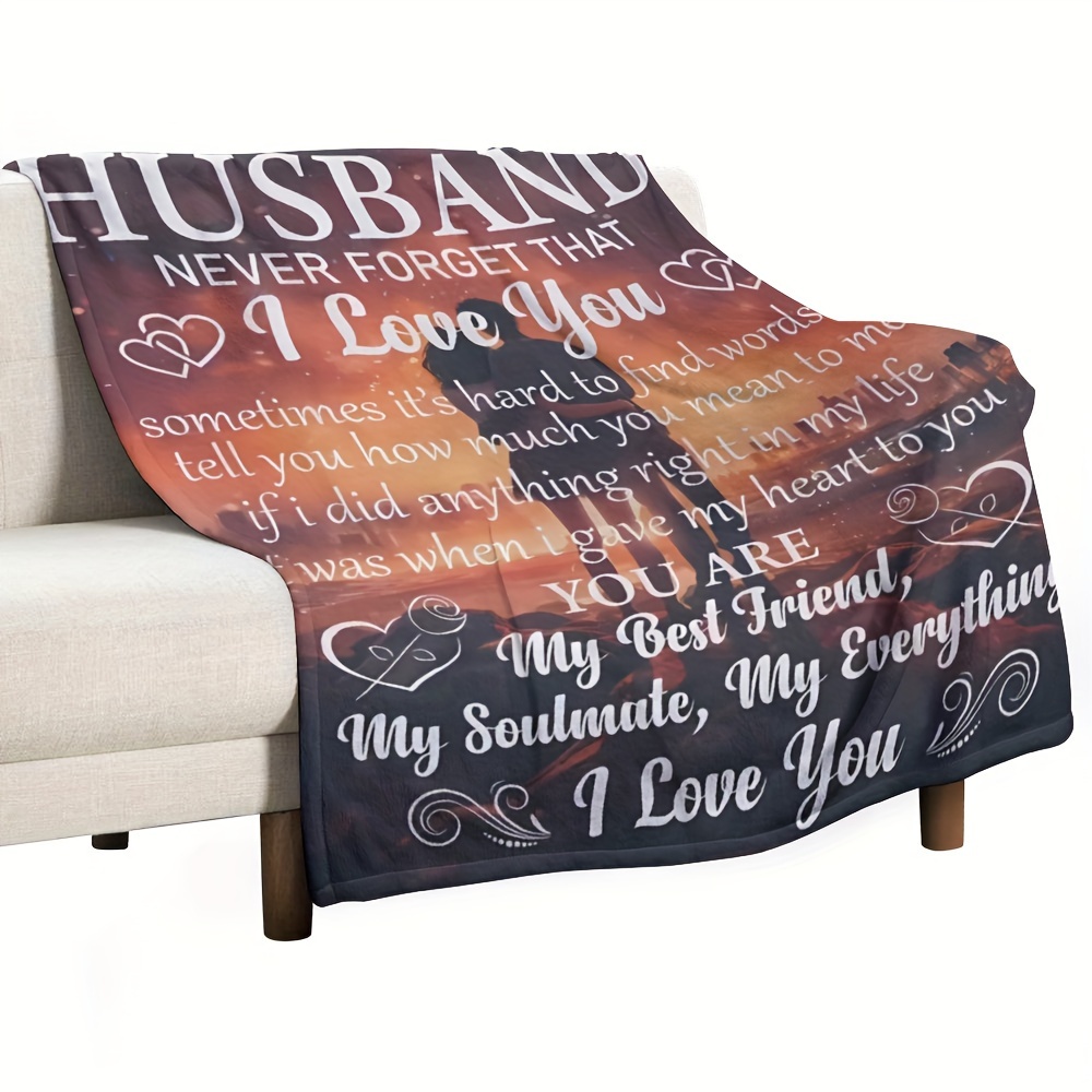 

To Husband - Flannel Throw Blanket | Couch, Bed, Travel, Office | Gift | Machine Washable, Blanket