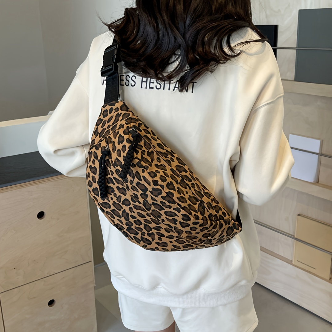 Weewooday Borsa A Tracolla Leopardata In PU – Nera E Beige, Dimensioni 19x13x4 Cm, Tracolla Regolabile 80-140 Cm