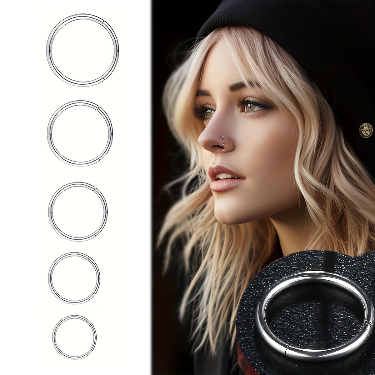 Image of 5pcs/set Coil Men Women Earrings, Fashion Earrings 6mm / 7mm / 8mm / 9mm / 10mm