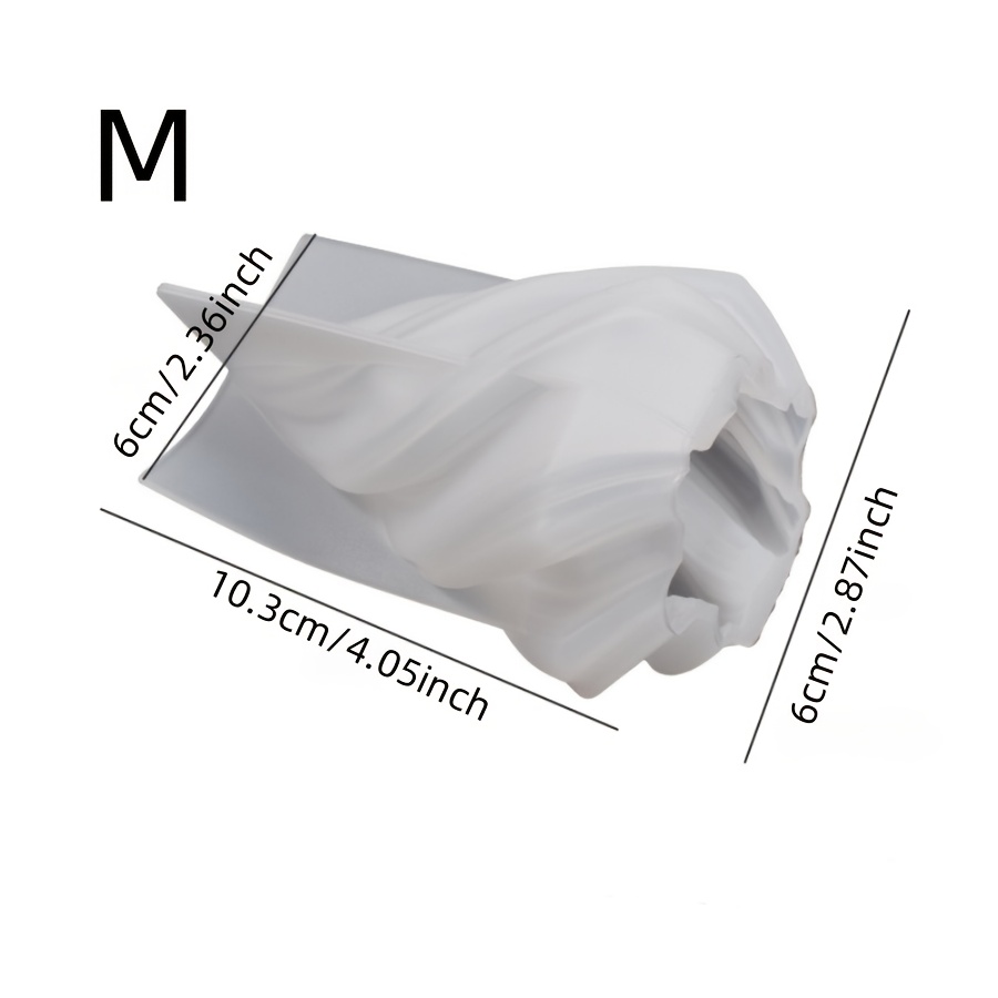TEMU Cone Candle Ornament Resin Gypsum Spiral Cone Ornaments Table Setting Glue Silicone Mold Geometric Wave Stripe Aromatherapy Candle Silicone Mold