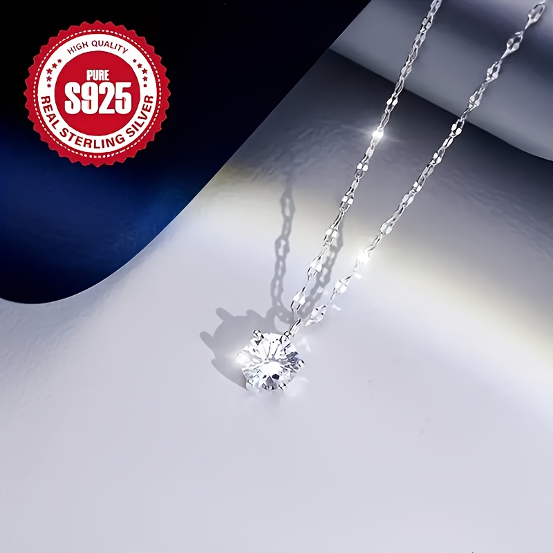 Women's S925 Silver Lip Necklace, Blingbling Light Luxury
