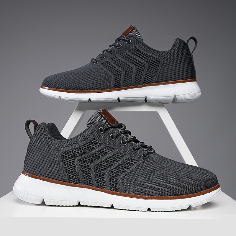 1pair CHTAPPILIAR Men's Breathable Mesh Casual Sneakers, Solid Color Low Top Lace-Up Shoes with EVA Sole and Fabric Insole for Daily Wear - Spring/Summer Collection