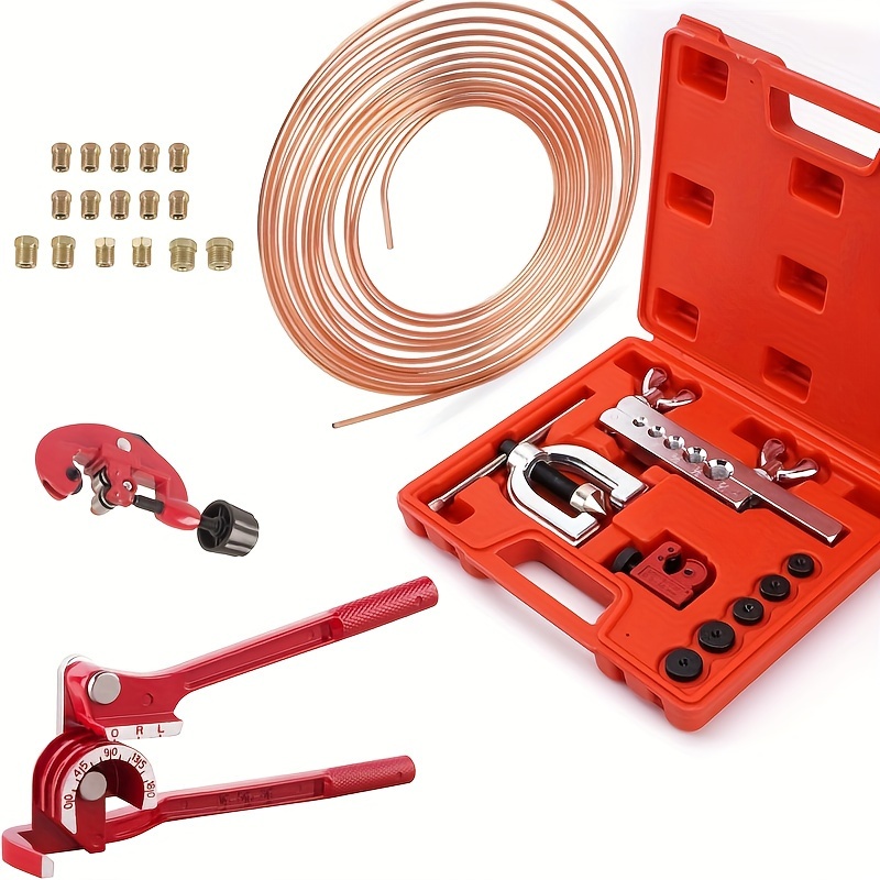 

- 25 Ft 3/16" Copper Kit ( 16 Fittings) + Double & + + Upgraded + , For Copper, Brass, Aluminum And Steel Pipes