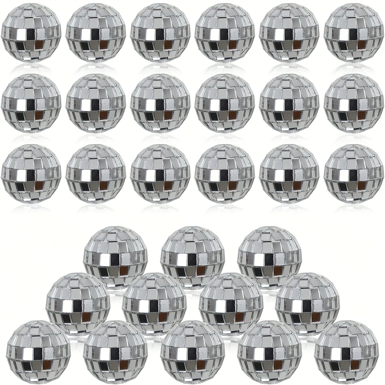 LoQuick Lot De 11 Boules Disco Argentées Miroir - 4 Tailles (2-8 Cm) - Décoration Années 70, Gâteau, Noël, Fête, Mariage