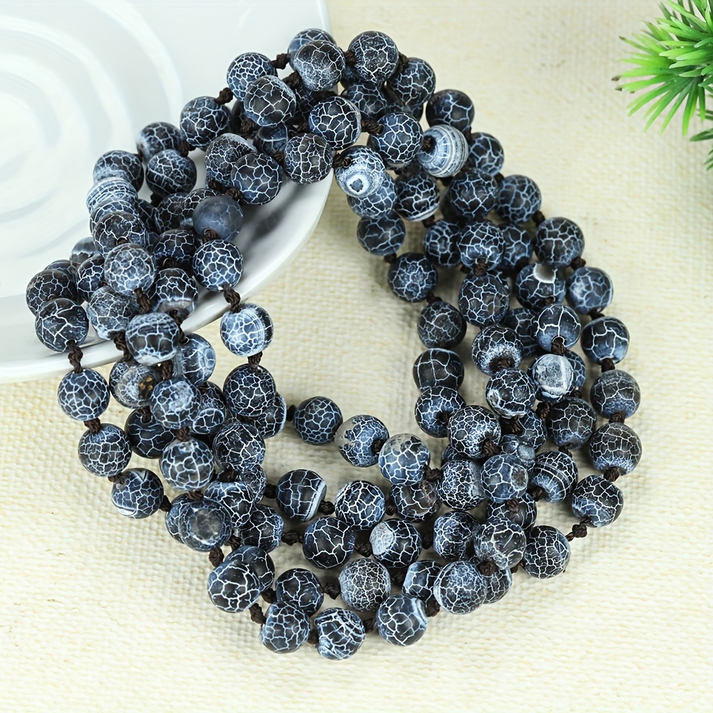 Black Glitter Stone Bracelet & Necklace Set
