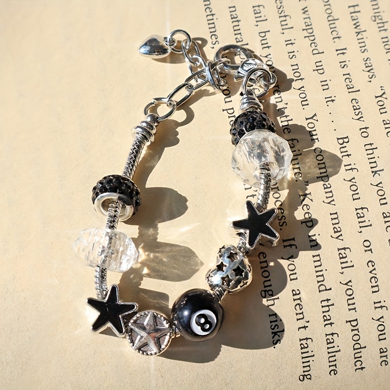 1pc Y2k Black Pendant Bracelet, Bracelet, Suitable As Party Wear Jewelry Gift