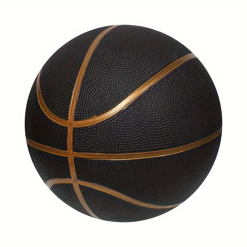 1pc, Black Rubber Basketball, Size 3/5/7, Indoor & Outdoor Competition Training Ball, Adult Sports Equipment, Team Sports Gear