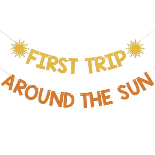 glitter around the banner first birthday party banner sunshine shower party decoration pull flag