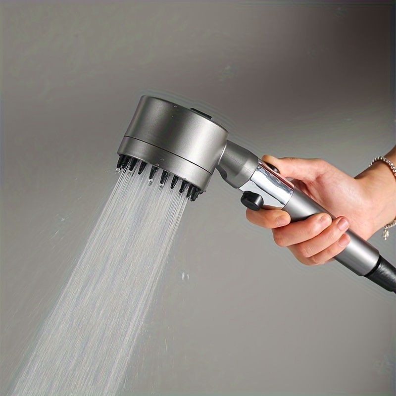 high pressure handheld shower head adjustable spray   plastic material with insert mount for bathroom massage and filtering details 1