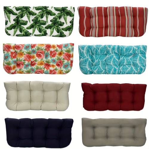 1pc outdoor indoor tufted swing bench cushion weather fade resistant 19 x44 solid color with round corners 100 polyester for patio room furniture patio durable sewn closure cushions for outdoor furniture