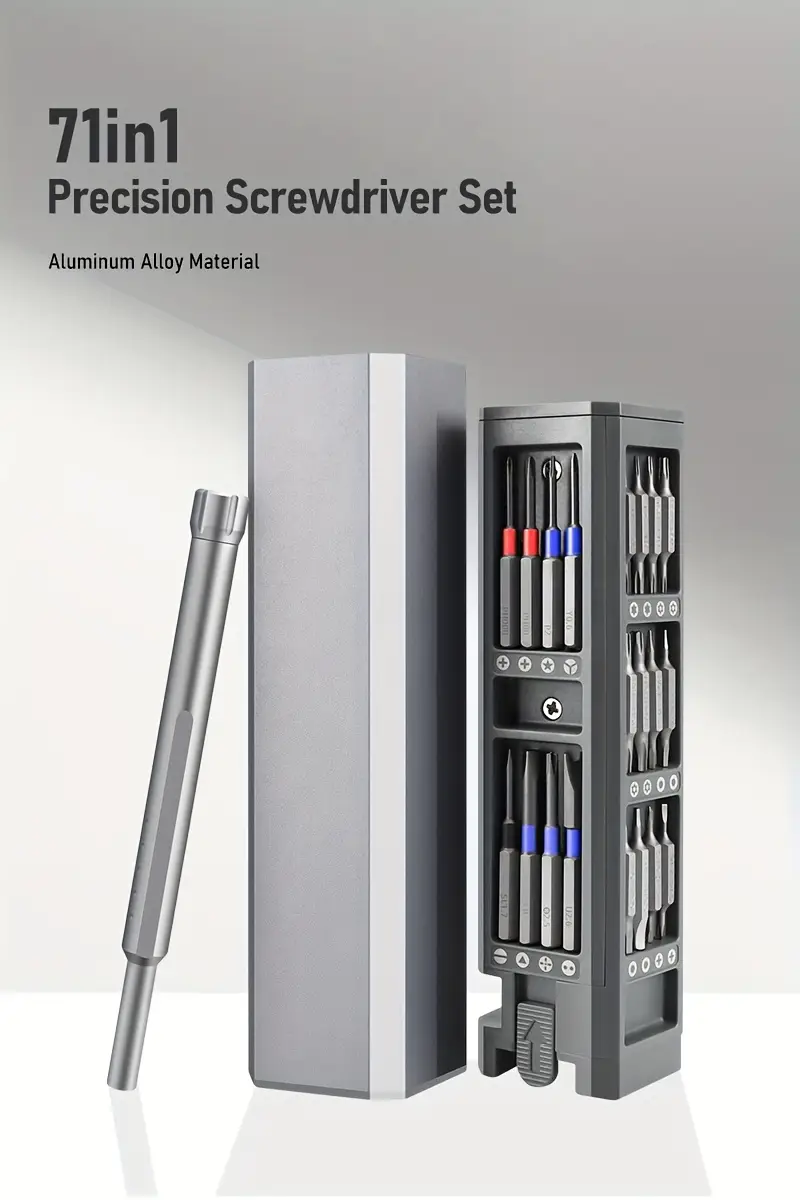 71 in 1 precision screwdriver set with magnetic holder metal construction no electricity required electronics computers glasses phones watches pc gaming consoles Product details 0