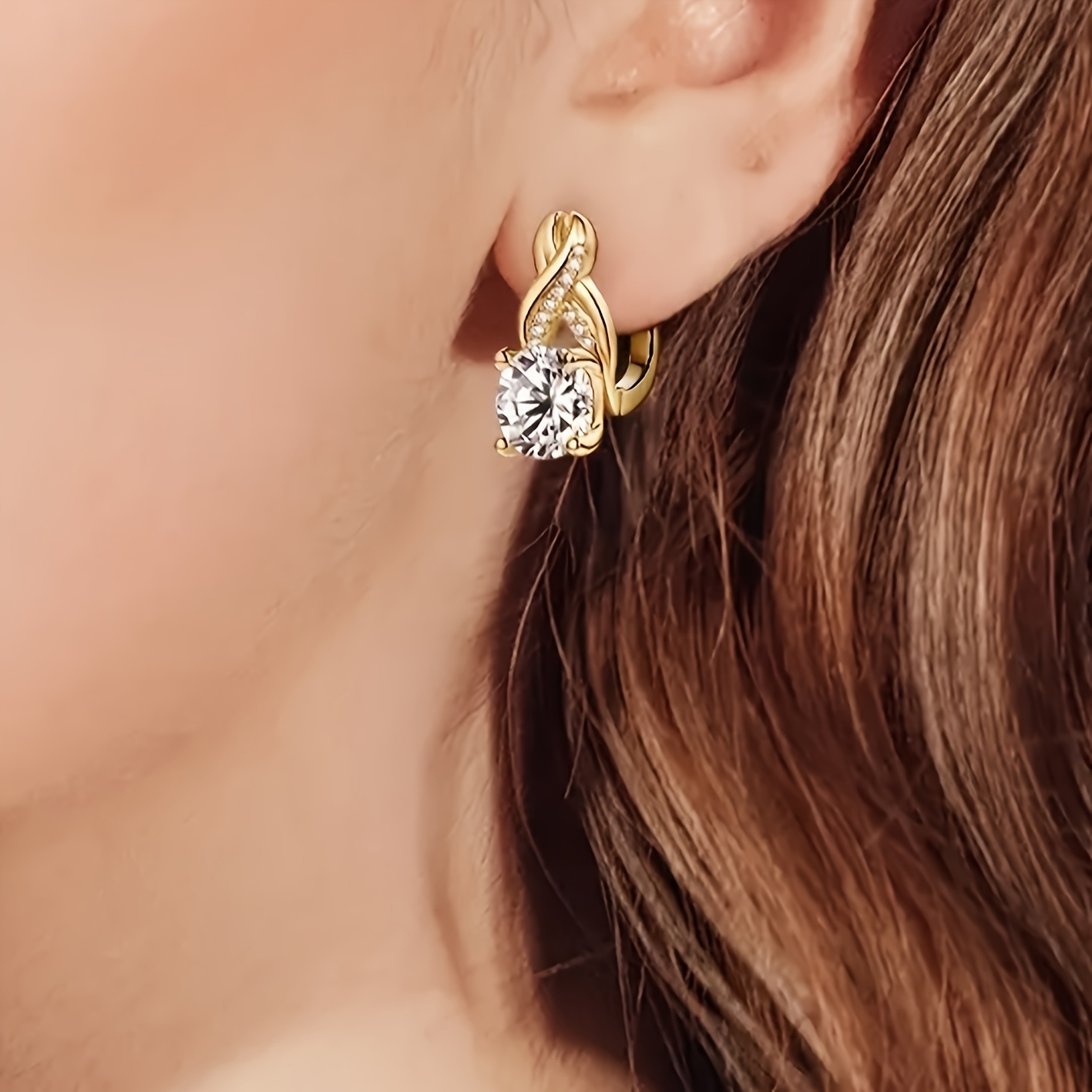 1 pair of moissanite infinity elements earrings for women 925 silver 8mm round moissanite earrings wedding party holiday gifts earrings for women jewelry gifts gift boxes Product details 4
