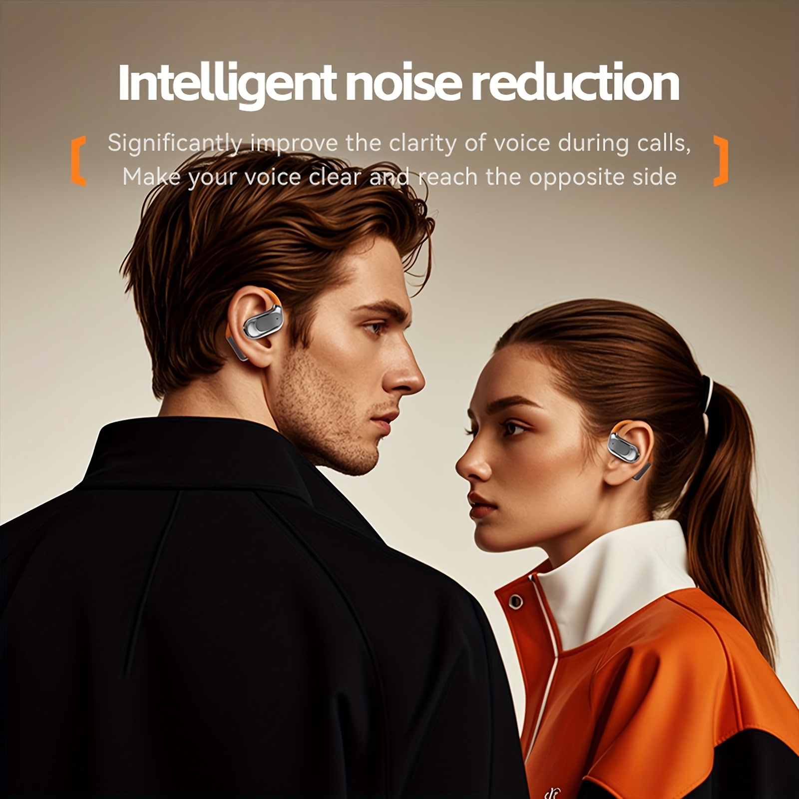 2025 new rotating wireless headphones with power display type c charging port touch operation high fidelity hd   compatible with all smartphones suitable for meetings sports   gaming etc sports earbuds noise canceling earbuds details 6