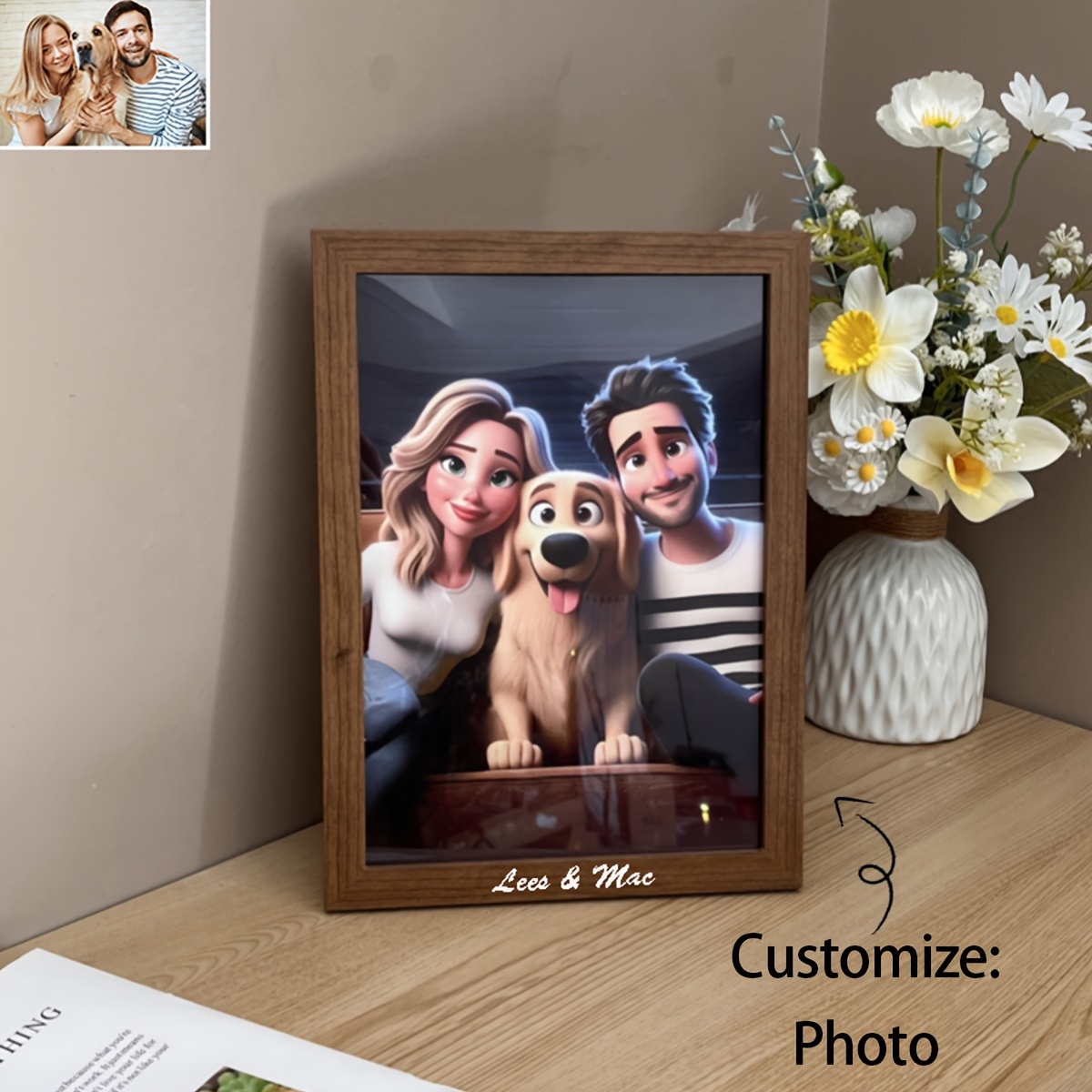 

Customizable 3d , Wooden Frame, , , For , For Christmas, 's Day &