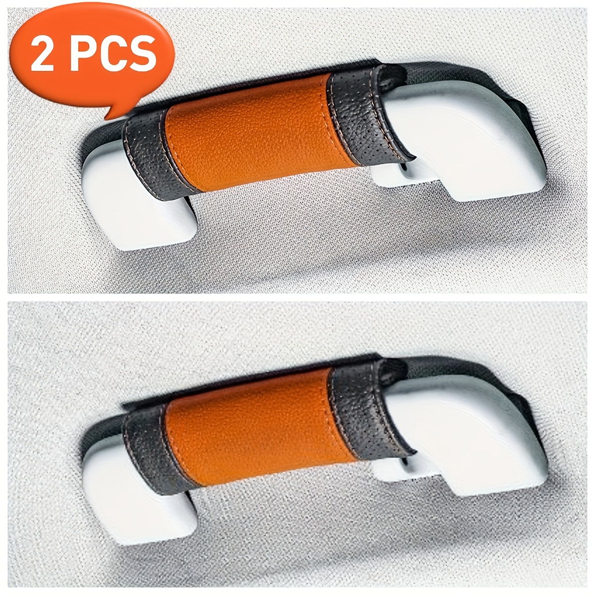 TEMU 2 Pack Fundas para Manijas de Techo de Auto, Manijas Interiores de Cuero PU, Modernas y Duraderas, Accesorios Esenciales para el Coche