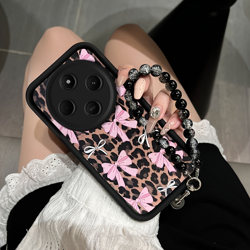 TEMU Phone Case - This Lightweight And Anti-slip Phone Case, Featuring A Cute Leopard , Is Designed For Redmi 14c 4g And With A Phone Lanyard, Making