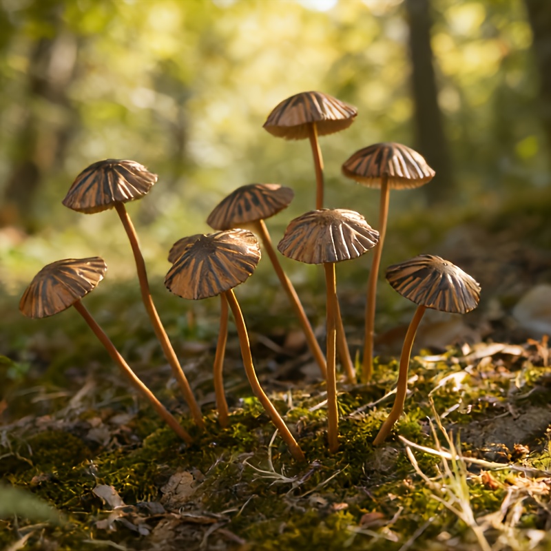 Image of Retro Metal Rusty Mushroom Garden Decoration Set Outdoor Rusty Mushroom Plaque, Suitable For Country Style Courtyards, Lawns And Garden Decoration, Gifts For Family, And Colleagues