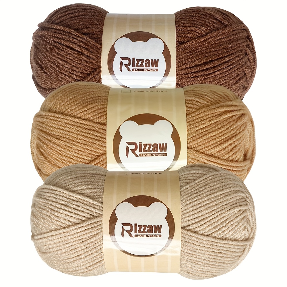 Image of 3 Pieces Of 50g 4 Strands Of Milk Cotton Yarn, Crocheted Blankets, Clothes, Bags, Etc., Morandi , Set Easy To