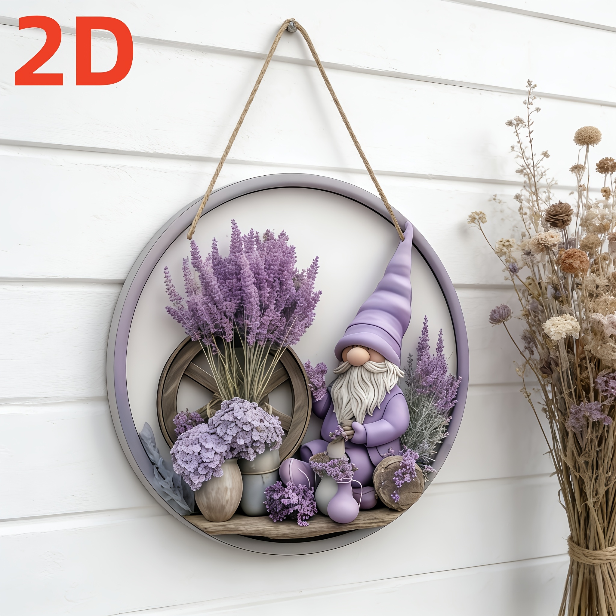 TEMU 2d Flat, Lavender Dwarf Sweet Home Decor Sign, Decorative Pendant, Bedroom Decoration, Living Room Decoration, Party Decoration, Holiday