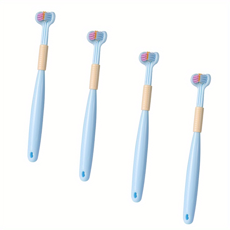 4pcs 3-Sided Soft Bristle Toothbrushes