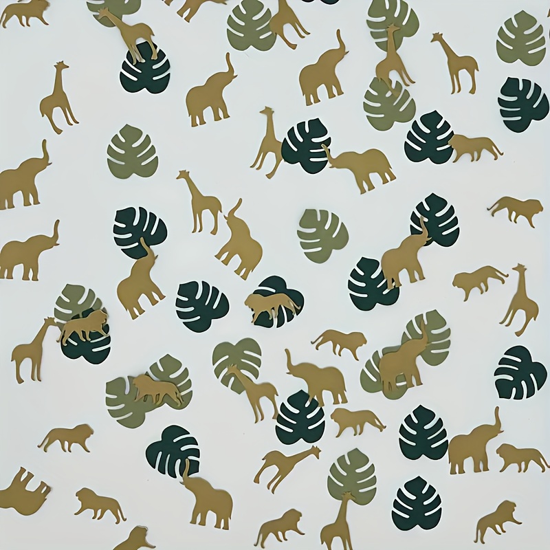 100pcs Animal Paper Set - Mixed Colors Elephant, Giraffe, Birthday Party Supplies, Paper Material, Halloween Decorations, Christmas Decorations