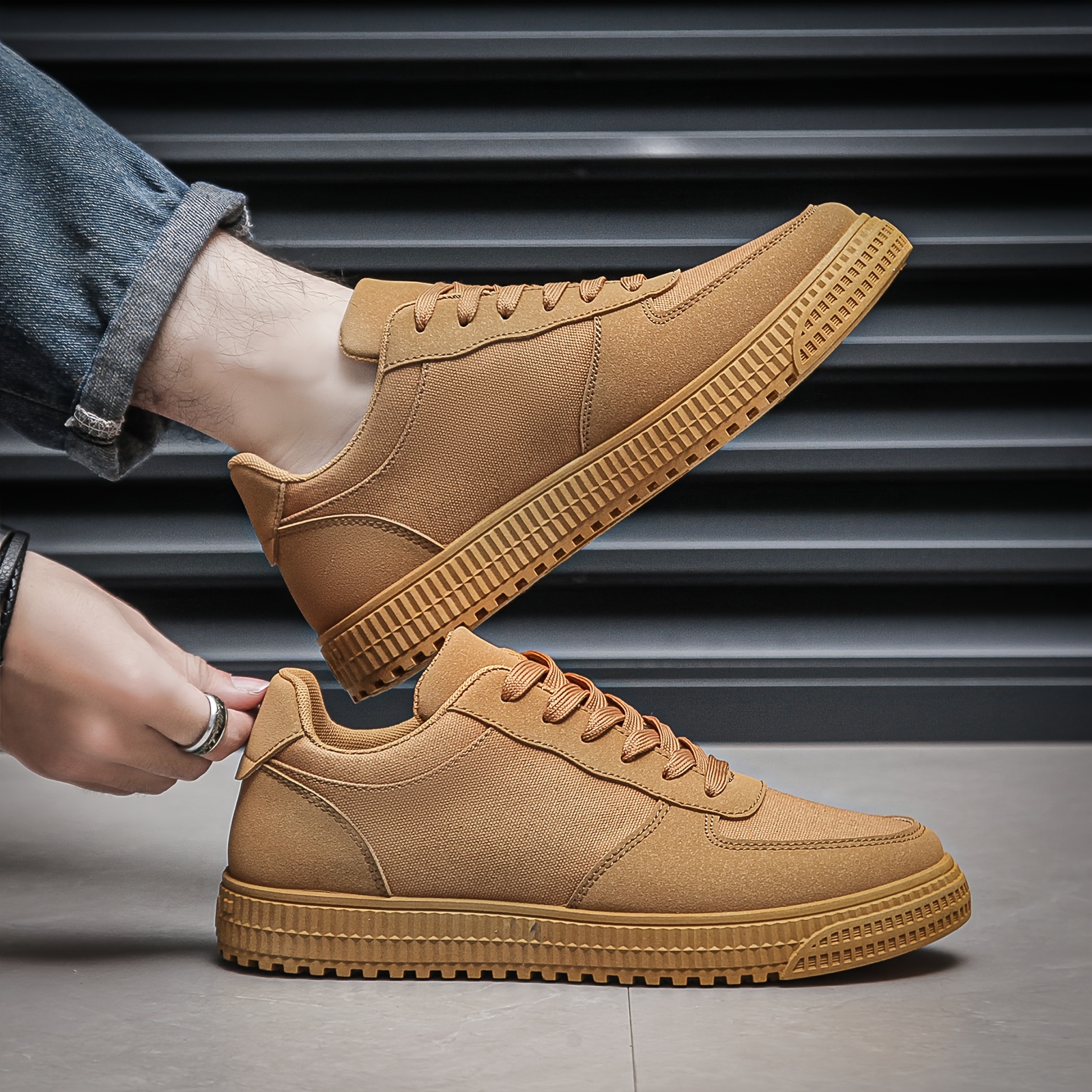 brown colour canvas shoes