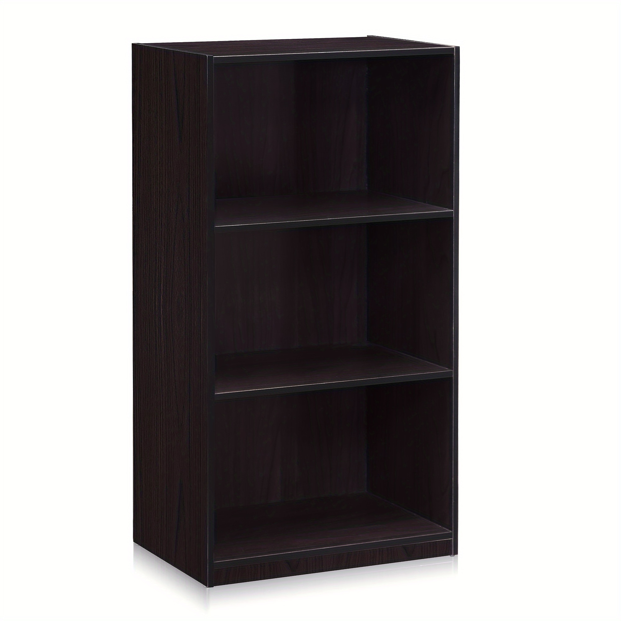 

Furinno Basic 3-tier Bookcase Storage Shelves Dark Walnut Compact Bookshelf Organizer For Home Office Living Room Bedroom