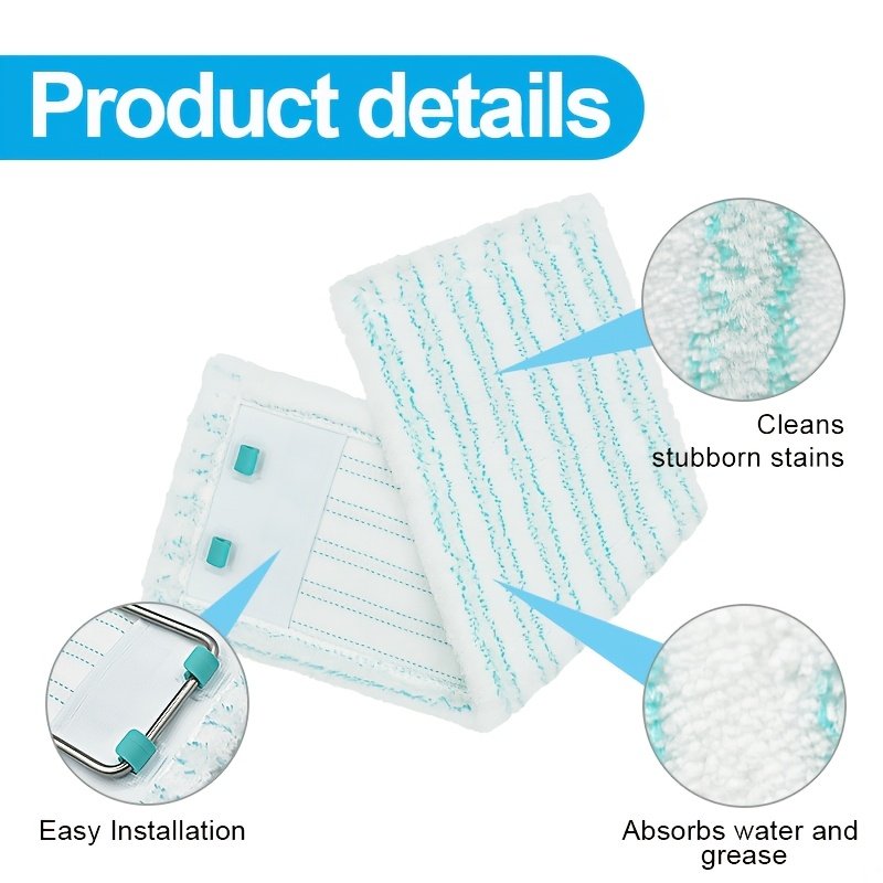   2/4/5pcs xl     mop replacement pads compatible with     xl mop easy to assemble dust cleaning   washable and reusable mop cloth cleaning accessories details 9