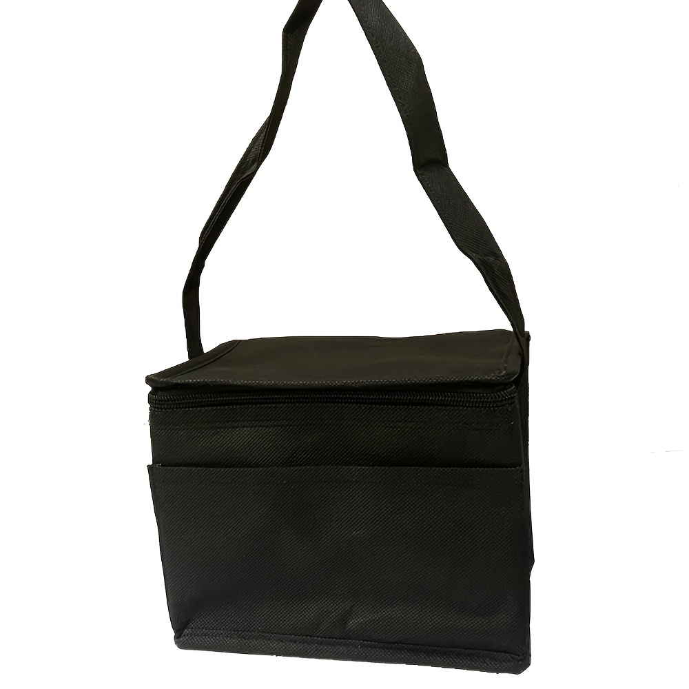 Image of Small-capacity Thermal Insulation Bag, Non-woven Aluminum Foil Refrigerated Bag, Easy Solid Color Tote Bag, Lightweight Design, Suitable For Work, School, Outdoor Camping, Non-food Contact