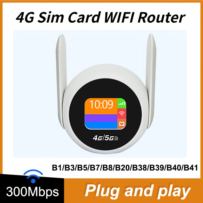 Routeur Blanc avec Fonction Hotspot/AP – Compatible avec Cartes Data 4G/5G & Multi-Bande (B1/B3/B5/B7/B8/B20/B38/B39/B40/B41). Ports WAN/LAN, Matériau ABS, Plug-and-Play pour Bureau/Maison, Cadeau Idéal pour Noël/Thanksgiving/Halloween