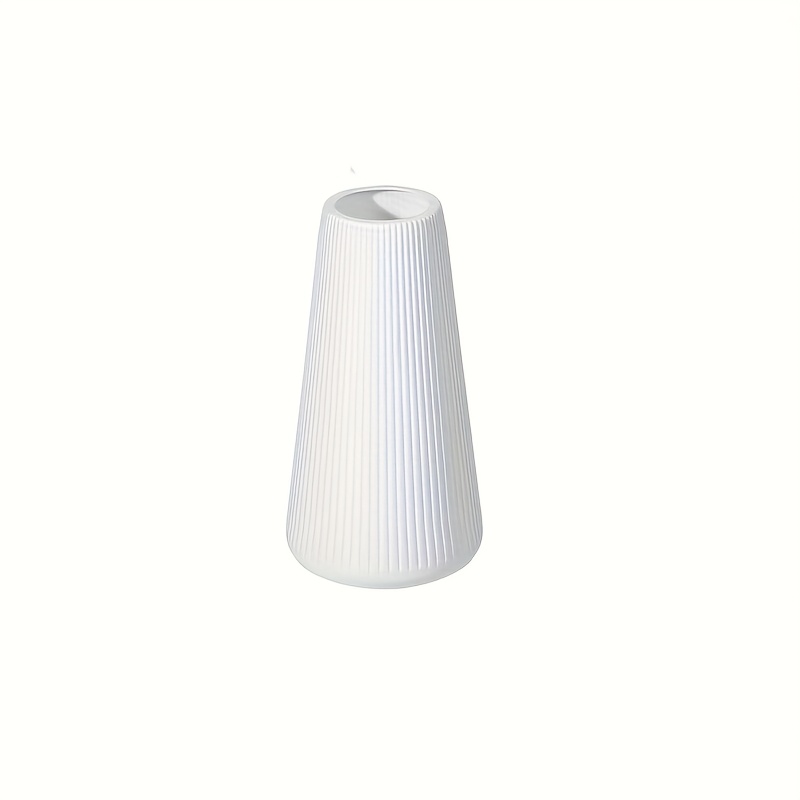 Image of Plastic Striped Vase, Scandinavian Home Desktop Decor, Durable And Sturdy, Suitable For Dried Flowers