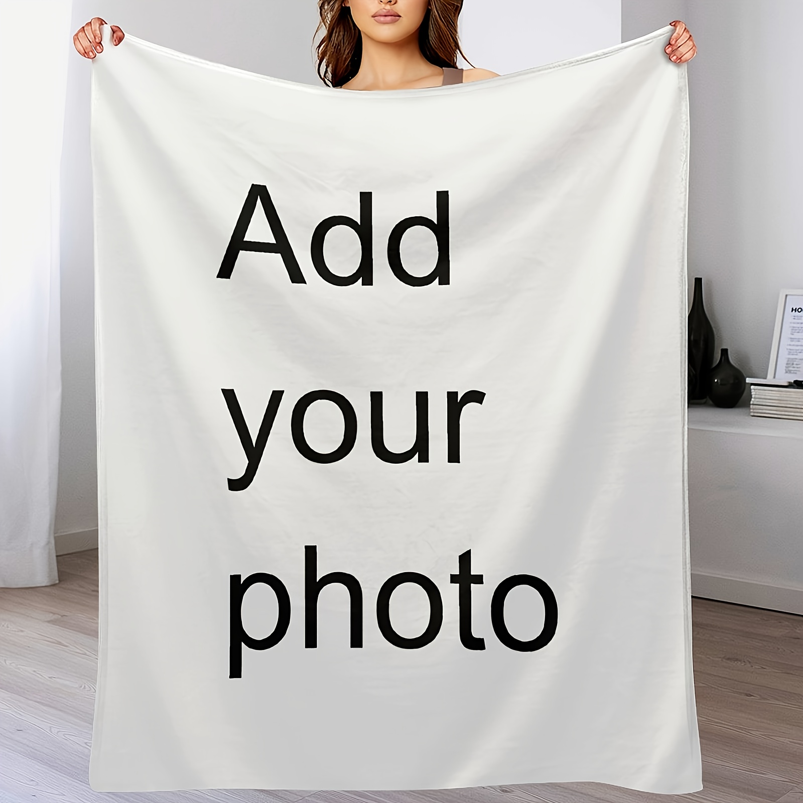 

1pc Custom Photo Throw Blanket Customized Pictures Blanket Personalized Blanket For Family Wedding Birthday Christmas Valentines Day Gifts For Women Him Her