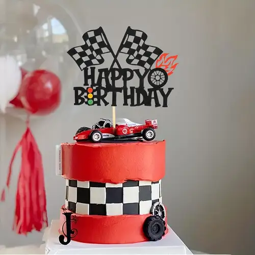 Hotwheels Racing Cake Topper – Personalised Birthday Party Decoration