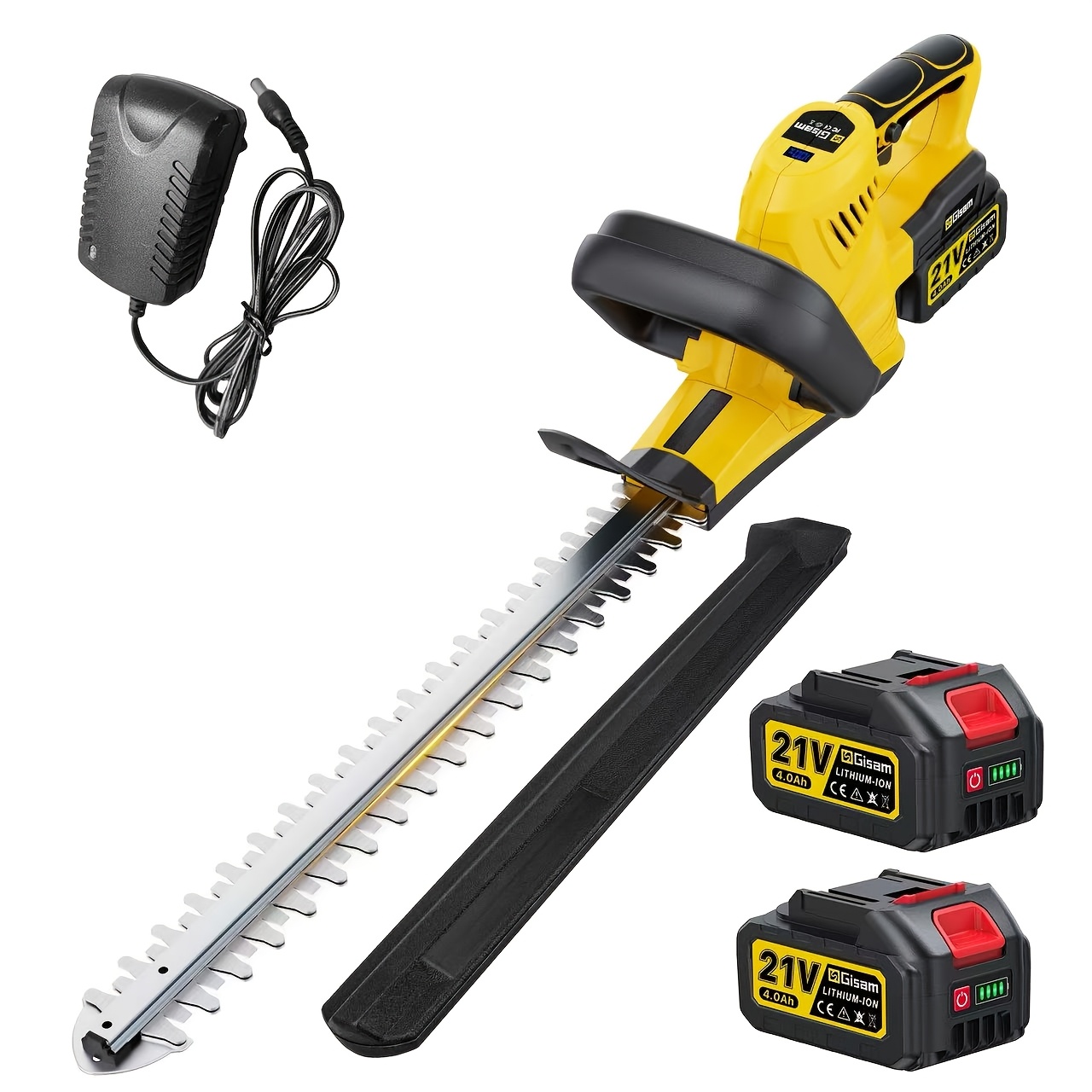 Image of 52cm Cordless Trimmer, Equipped With 2pcs 4.0ah Batteries, Brushless Motor, Sk5 Dual , Cutting 15mm, Ergonomic Handle, Battery-powered Trimmer For Garden Shrubs