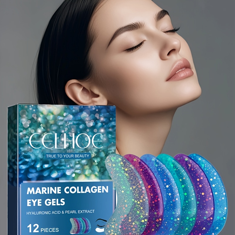 EELHOE Eye Gel Patches, Moisturizing and Cooling, Light Beige Tightening Product, Eye Patch, 12pcs