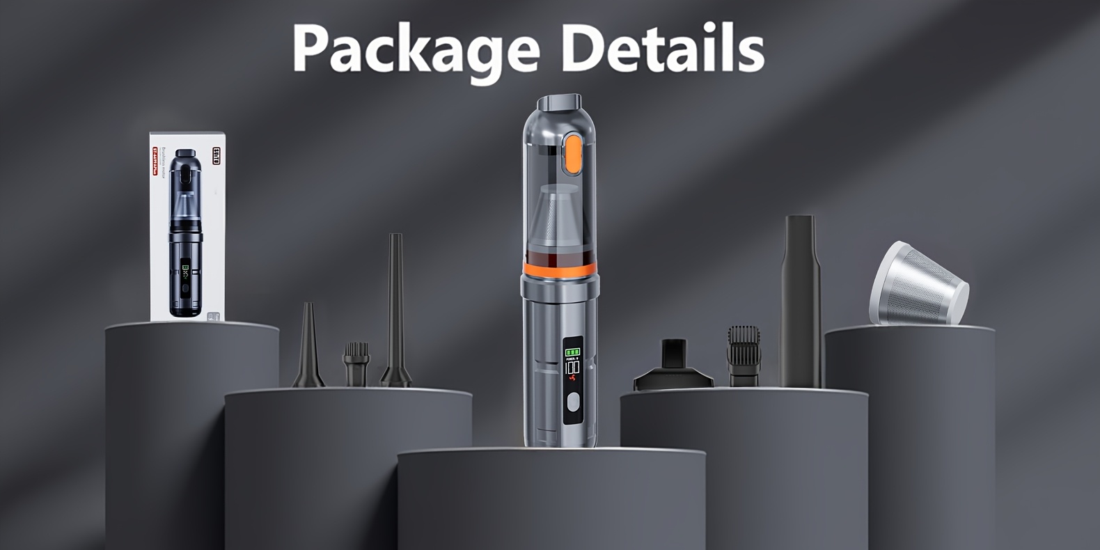 16000Pa Portable Car Vacuum Cleaner, USB Rechargeable with Digital Display and One-Button Dust Dumping Function, Integrated Blowing and Suction Design, Suitable for Cars, Homes, Keyboards, etc