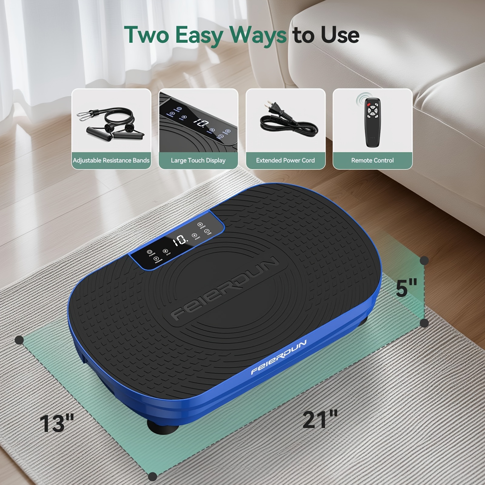 FEIERDUN Whole Body Vibration Plate - 330 LBS Capacity, Multiple Modes for Toning & Wellness, Powerful Exercise Machine, Perfect Christmas Gift for Men, Women, and Girls, Power Plate, Exercise Machine details 2