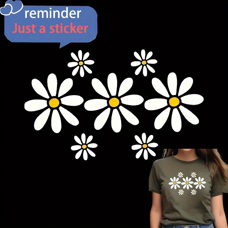 

Daisy Heat Transfer Vinyl Decal - Diy Iron-on Patch For T-shirts, Clothing, & Crafts,