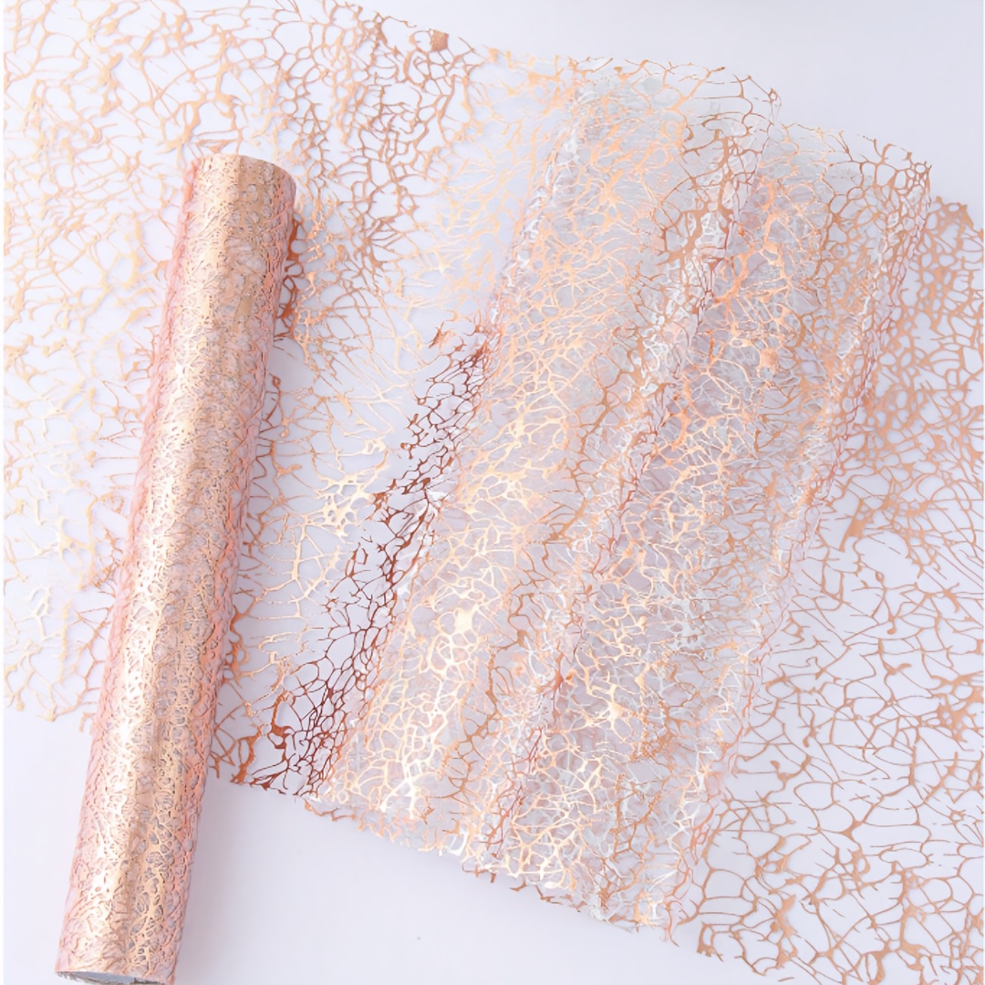 TEMU 1 Roll Of Rose Golden Mesh Table Runner, 28*275/500/1000cm, Made Of Glittering Material. Wear-resistant And Durable, Stylish And Elegant, With A